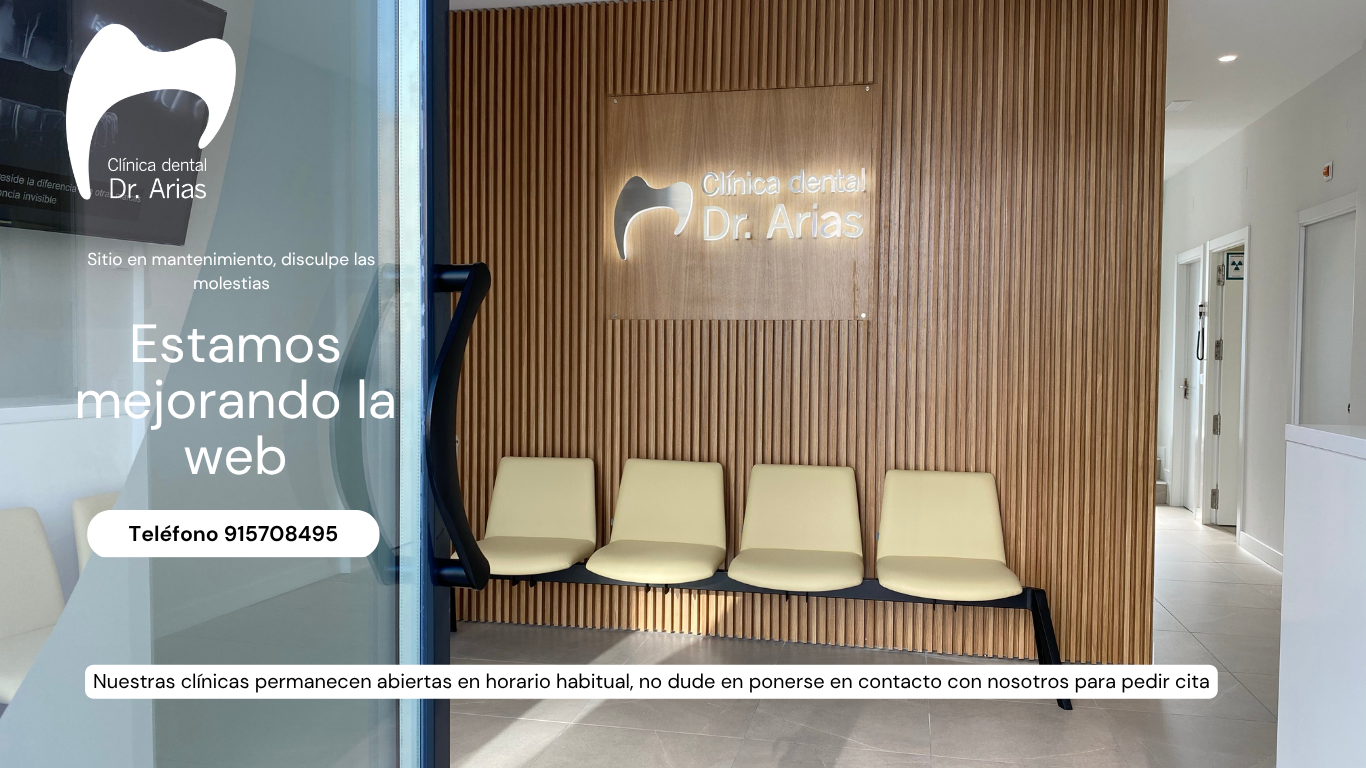 Clínica Dental Dr. Arias - Sitio en mantenimiento. Estamos mejorando la web. Teléfono 915708495. Nuestras clínicas permanecen abiertas en horario habitual, no dude en ponerse en contacto con nosotros para pedir cita.